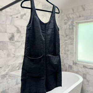 Ilana Kohn Black Linen Tank Pinafore